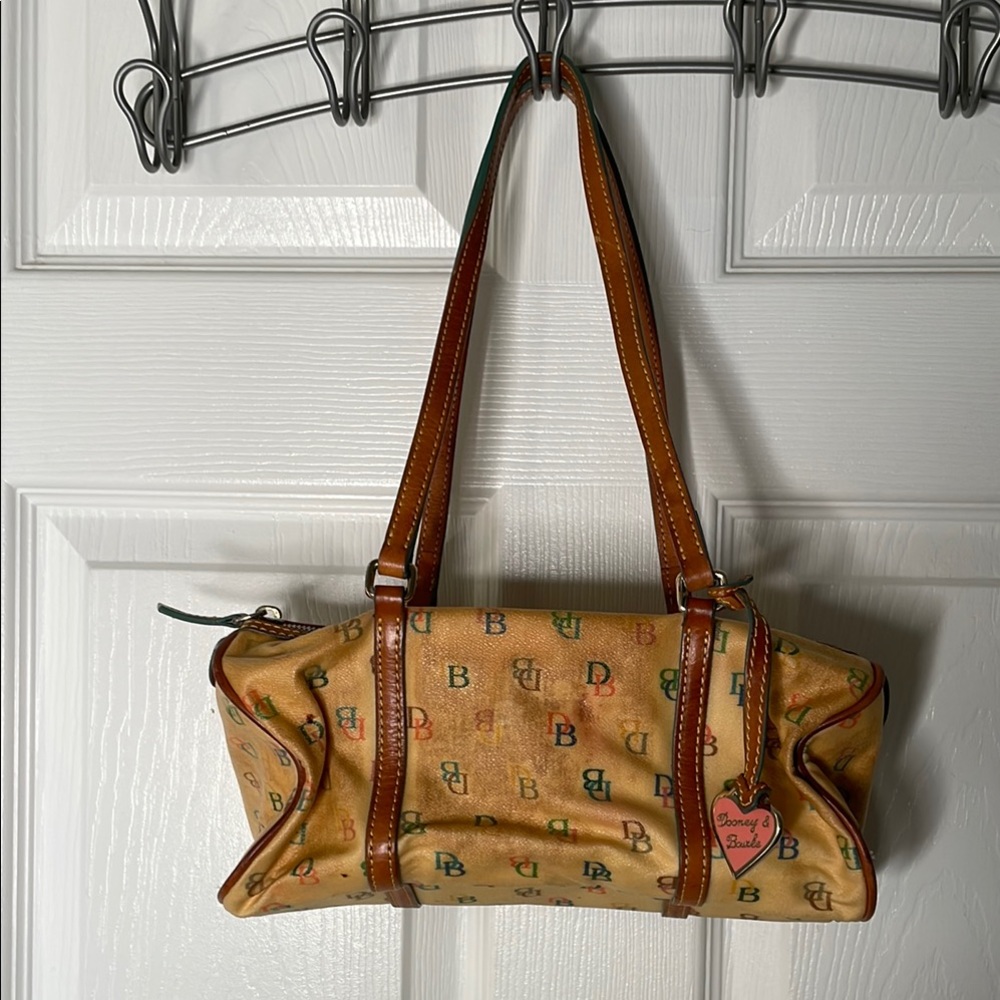 Dooney & Bourke rainbow zip around monogram half moon shoulder handbag Y2K